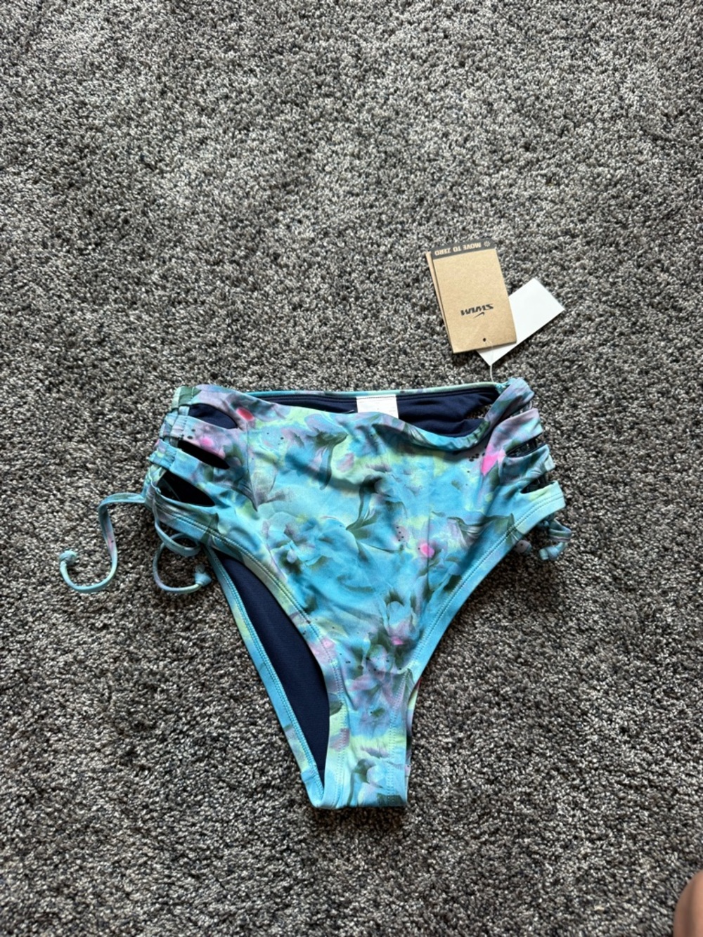 Nike Swim High-Waist Aqua Floral Bikini Bottoms